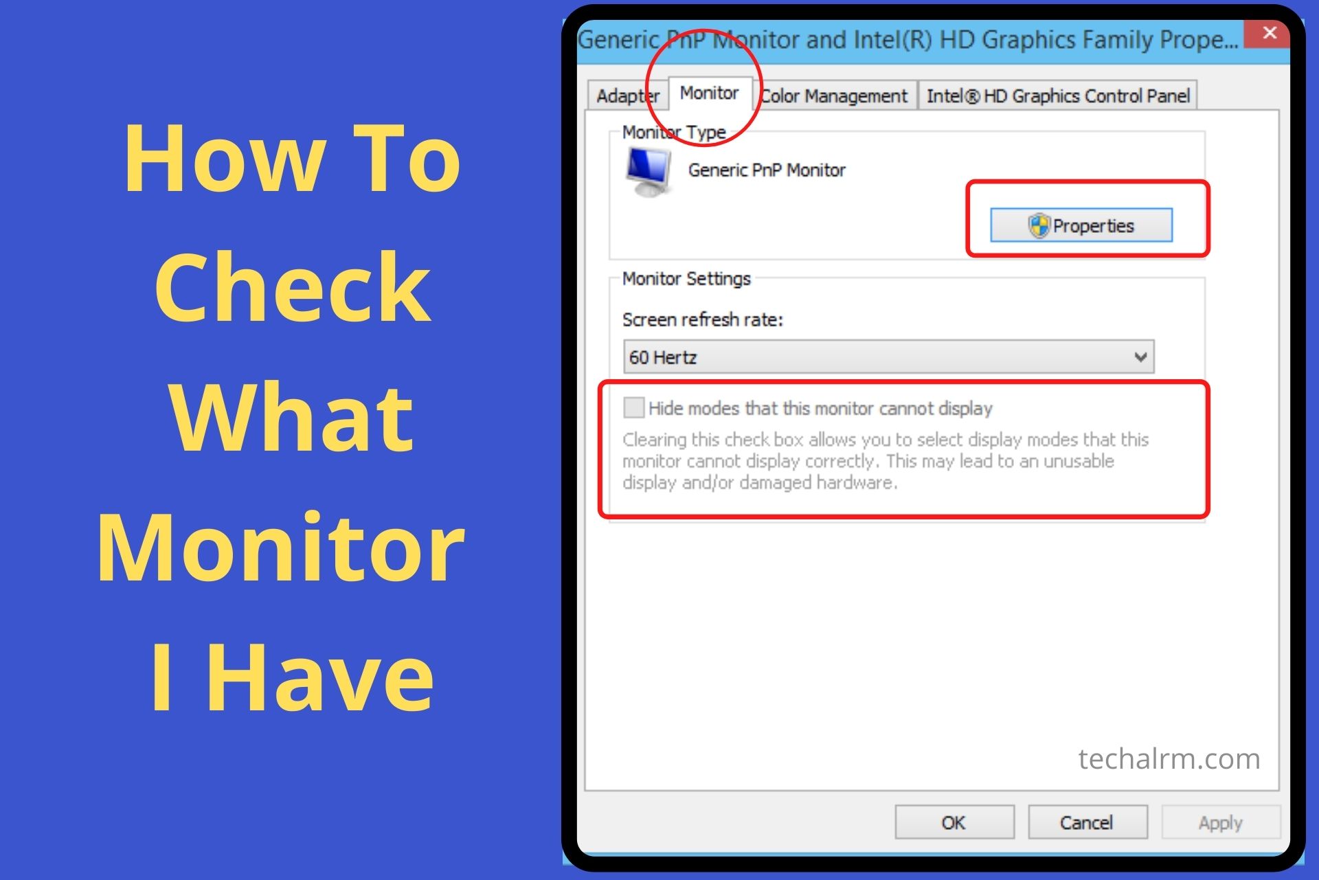 how to check monitor information windows 10